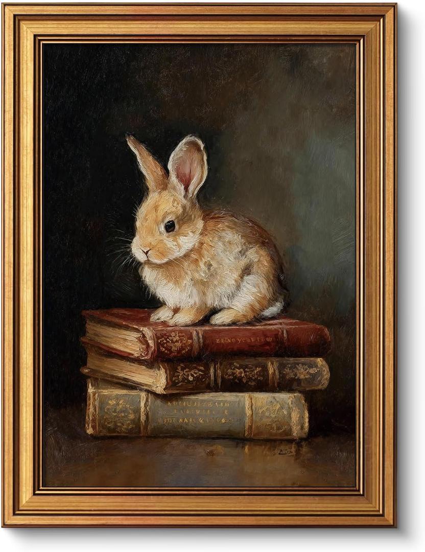 VIYYIEA Framed Easter Wall art, Bunny Pictures, 12L x 16W