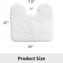 Disolla Toilet Mat 22x24 White - Non Slip Fluffy U-Shaped Contour Rug, Ultra-Soft Plush Toilet Floor Mat, Absorbent & Machine Washable