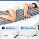 ZonLi Cooling Body Pillow for Adults, Long Adjustable Memory Foam Body Pillow, Firm Support for Side Sleeper, Washable Pillowcase, 20x54 Inch, Grey, Mothers Day Gifts for Mom