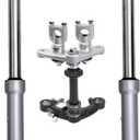 Off-Road Motorcycle Front Forks Suspension Shocks with Triple Tree Handlebar Riser Clamp Set Compatible with CRF50 XR50 CRF XR 50 Drum brake For Dirt Pit Bike