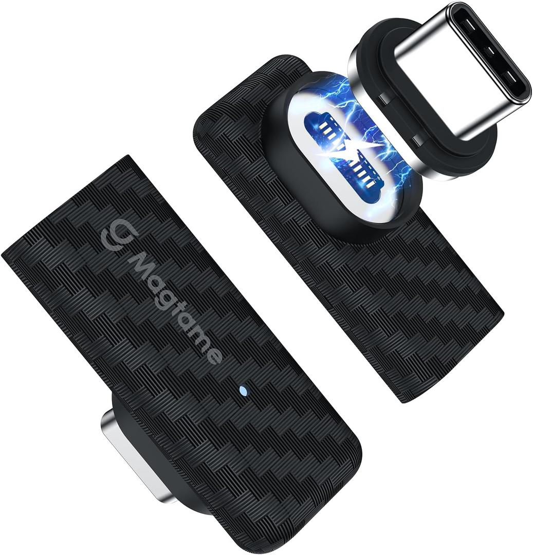 2 x 2Pack 240W Magnetic USB C Right Angle Adapter, 24-Pin 90USB-C Extender with Carbon Fiber Plastic Shell, Dust-Proof 40Gbps Fast Charging & 4K Video for Laptop, iPhone 17/16, USB4 Device Black