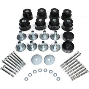 KF04058BK Body Cab Bushing Kit, Polyurethane Body Mount for Ford F250 F350 Super Duty 1999-2007 2WD 4WD Body Mounts with Steel Sleeves & Hardware - Improve Bumpy Ride