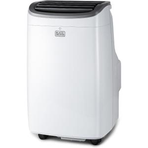 BLACK+DECKER Portable Air Conditioner, 8,000 BTU (3,950 BTU SACC) for Rooms up to 400 Sq. Ft., Portable AC with Follow Me Remote Control and Window Kit, BPACT08WT, White