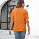 Pumpkin Shirts for Women Cute Thanksgiving Fall Tops Funny Halloween Graphic Tees Autumn Short Sleeve Outfit (Orange, XXL)