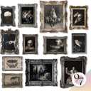 97 Decor Dark Academia Wall Art Prints - Gothic Bedroom Decor, Vintage Goth Posters For Room Aesthetic, Halloween Witchy Prints Moody Goth Room Decor Emo Home Decorations (unframed) (Gx8x10)