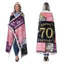 Bombline 70th Christmas Birthday Gifts for Women Men,1954 Sherpa Wearable Blanket Hoodie,Gifts for 70 Year Old Woman,70.8X47.3