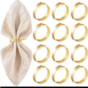 Pack Of 2 APTWOW Gold Napkin Rings Set of 12- Roundness Metal Gold Napkin Holder, Fall Thanksgiving Christmas Napkin Rings for Table Decor, Wedding, Banquet, Valentines Easter
