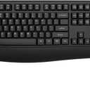EDJO Wireless Keyboard, 2.4G Ergonomic Full Size Wireless Computer Keyboard with Wrist Rest for Windows, Mac OS Desktop/ Laptop/ PC（Black）