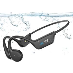 Swimming Headphones Underwater,Bone Conduction Headphones Bluetooth 5.4,IP68 Waterproof Wireless Earphones built-in MP3 player 32GB Memory,Sport Open Earphone for Swimming,Running,Cycling,Fitness