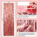 Rose Gold Backdrop Birthday Decorations - Foil Fringe Curtain Streamers for Sweet 16 Party Decorations Birthday Decorations for Women-5 Packs