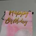 BlissYard Birthday Door Banner 12x72 Inch Pink Balloon Sign with Gold Letter Happy Birthday Silver Glitter Balloons Confetti Sparkle Design for Indoor Outdoor Wall Party Decoration Hanging Display