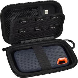Case Compatible with SanDisk 1TB 2TB 4TB 500GB 8TB for SanDisk Extreme PRO Portable SSD External Hard Drive, Memory Card SD SDXC SDHC Card Storage Holder Organizer (Box Only) Black