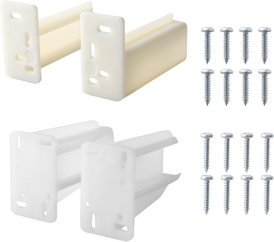 R 7227 Rear Drawer Track Back Plate, 5/16 in. x 7/8 in. and R 7265 Drawer Track Back Plate, 3/8 inch x 1 inch, Plastic