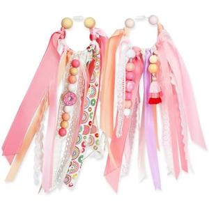 AKAIXI Bag Charm Boho Keychain Compatible With Bogg Bag Accessories, Ribbon Tassel Colorful Beaded Purse Charm For Beach Tote