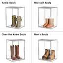Boot Storage Organizer Tall Boots Boxes 3 Pack Clear Plastic Stackable Boot Organizers and Storage, Shoe Organizer Box, Shoe Bin Container, Acrylic Display Case for Entryway, Closet