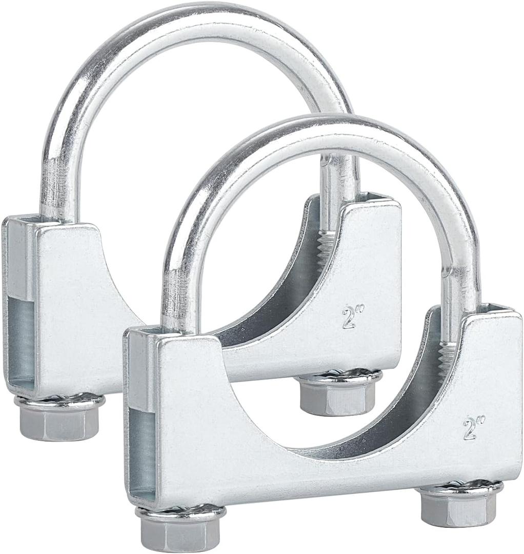 LCGP 2" Heavy Duty U Bolt Clamps Saddle Type Anti-corrosion 2 Pack Muffler Clamps