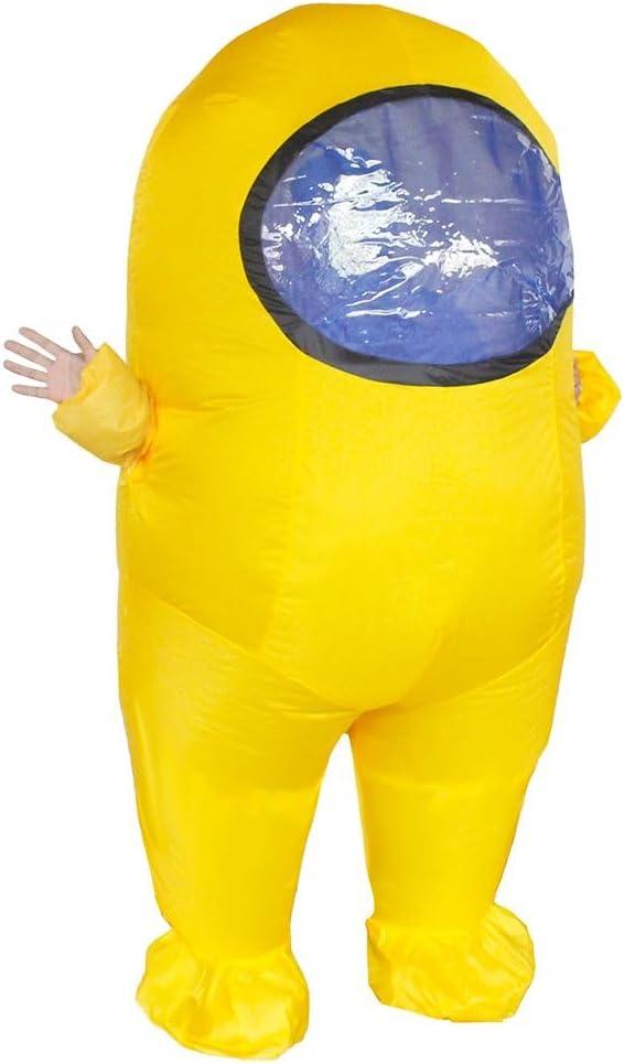 Impostor Inflatable Costume for Adult Funny Halloween Spacesuit Costume Astronaut Figures for Adult Game Fans (Yellow)