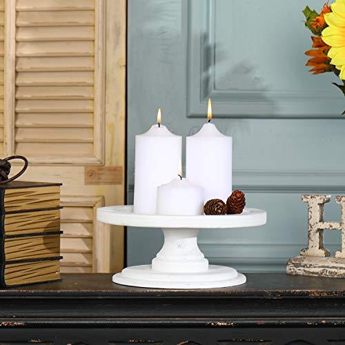 SOFE Natural Wooden Cake Stand, Cake Pedestal Stand Round Candle Holder Tray, Rustic Small Cake Stand 8 Inch for Dessert Cupcake, Decorative Display Risers for Birthday Party, Wedding