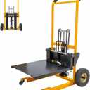 Foldable Hydraulic Material Lift Stacker, 450lbs 35.8" Max Lift, Portable Pallet Truck Dolly w/Swivel Casters, Adjustable Forks, Fork Lift Table Cart, Pallet Jacks & Trucks for Warehouse, Shop
