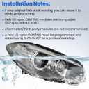 Right HID Xenon Headlight Compatible with BMW 5 Series 535i 528i 550i M5 ActiveHybrid 5 F10 2014-2016 AFS Adaptive Headlights Need Faultless or New Programmed Original TMS Module (US Version)