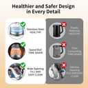 Electric Kettle Glass 2L, 1500W Fast Boiling Hot Water Boiler with Auto Shut-Off, LED Light, BPA-Free, Borosilicate Glass, Stainless Steel Interior, Wide Opening, Display Refrigerator with Door 04