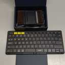 Samsers Full-Size Foldable Bluetooth Keyboard, KF08S Wireless Folding Keyboards with PU Leather Cover, Portable Travel for iPhone iPad Smartphone Tablet Laptop, Android Windows Mac OS, Black