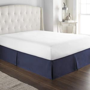 800 Thread Count 100% Natural Cotton Premium Quality Luxurious Box Pleated Bed Skirt Easy Fit with 18 Inch Drop Length (King,Navy Blue) 