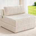 Folding Sofa Bed Convertible 4 in 1 Sleeper Chair Beige Twin XL