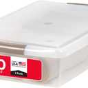 IRIS USA 40 Qt. Under Bed Storage Bin with Lids, Gray/Clear