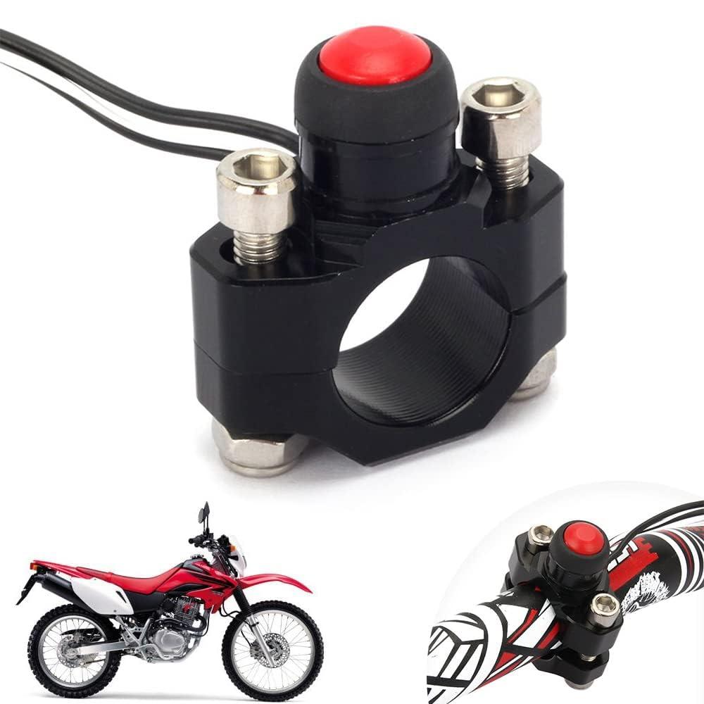 JFG RACING Dirt Bike Engine Stop Start Kill Switch Button CNC with Mounting Backplate Universal for Dirt Pit Bike MX Motocross Supermoto Racing ATV Quad KAYO - Black
