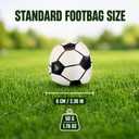 6 PCS Retro Soccer Style Footbag Set, Small Weighted Kicking Footbags for Classic Outdoor Play, Soft PU Leather Footbag Balls for Friends, Beginners, Teens & Adults, Group Games & Party Favors