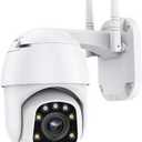 Outdoor PTZ WiFi IP Security Camera 1080P Home Surveillance Camera Pan/Tilt Two-Way Audio Motion Detection Color Night Vision Auto Tracking CamHiPro APP AT-200DW