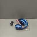 iClever BTH12 Kids Bluetooth Headphones,Colorful LED Lights Kids Headphones Wireless,74/85dBA Safe Volume,85H Playtime,Fast Charging,Bluetooth 5.2,Over Ear,Built-in Mic for iPad/Tablet/Airplane,Blue