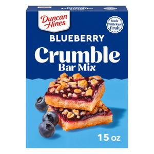 2 x Duncan Hines Blueberry Crumble Bar Mix, Breakfast Bar Real Fruit, 15.21 oz.