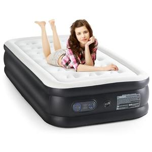 Sweetcrispy Twin Air Mattress - 18" Inflatable Blow Up Airbed with Built-in High Capacity Pump, Double Height, Non-Slip Bottom Design, Weight Capacity 660 lbs Air Bed for Home or Camping