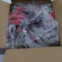 Christmas Garland Decorations, 5.9 FT Real Touch Pine Garland with Red Poinsettias, Flocked Christmas Garland with Red Berries Balls Pinecones for Mantle Front Door Fireplace Table Decor