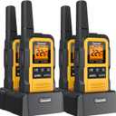 Gaswei G2Pro+ Heavy-Duty Walkie Talkies IP67 Waterproof Two-Way Radios with NOAA Weather Alert & Floating | 2-Watt Long Range for Job Sites, Hunting | Dual PTT, FM Radio, SOS, VOX​（4pack）