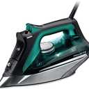 Rowenta Iron, Focus Excellence Stainless Steel Soleplate Steam Iron for Clothes, Retractable Cord, 400+ Microsteam Holes, Powerful steam, LED Display, 1750 W Ironing Clothes, Cordreel, Red DW5433, Green