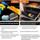 Oven Liners for Bottom of Oven, 16x24 inch Thick Heavy Duty Non Stick Teflon Oven Mats, BPA and PFOA Free Reusable Oven Liners for Bottom of Electric Oven (5 Pack) (Black)