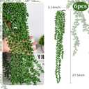 RECUTMS 6pcs Artificial Succulents Hanging Plants Fake Hanging String of Pearls Plant Faux Greenery Wall Plants for Spring Indoor Outdoor Home Bedroom Patio Garden Easter Decor