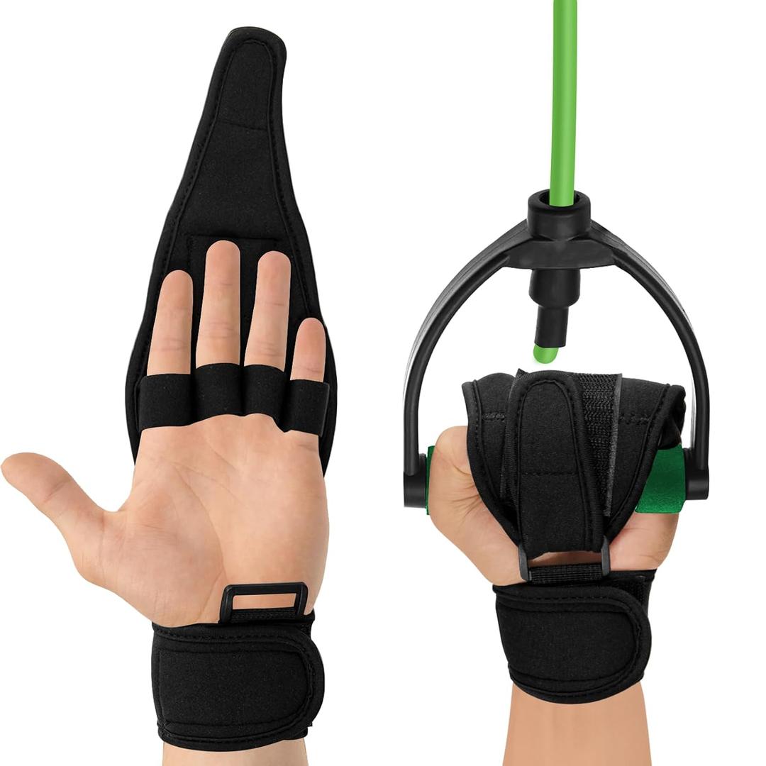 Stroke Finger Splint Brace Ability, Finger Rehabilitation Auxiliary Training Gloves for Elderly Patients, Anti-Spasticity Hand Therapy Equipment for Fist Stroke Hemiplegia Hand Training, Black