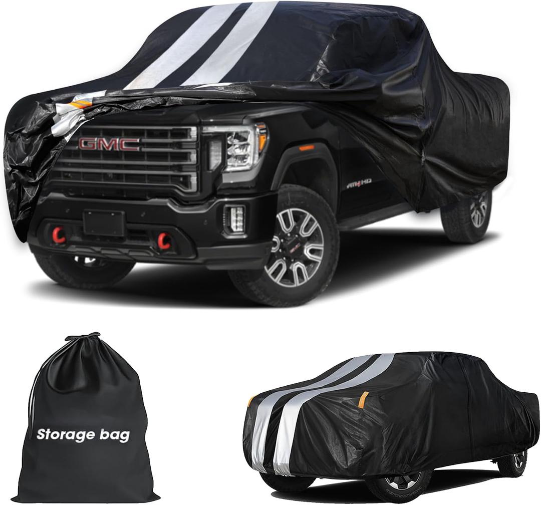 Sierra EV Truck Cover Custom Fit 2024-2026 Crew Cab Short Bed(5.9') with Door Zipper, 10 Layers Outdoor Heavy Pickup Truck Cover Waterproof All Weather, Wind Dust Sun Protector.