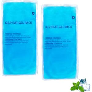 Gel Ice Packs, Cold Ice Packs for Injuries, Cold Pack Reusable Hot and Cold Pack for Injuries, Pain Relief, Wisdom Teeth, First Aid, Neck, Head, Arms, Legs (Blue(Large 2count))