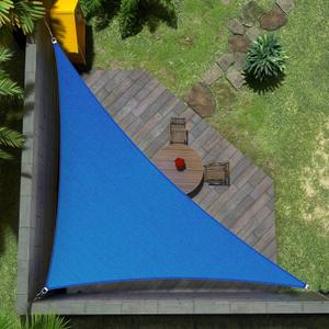 Amgo 20' x 20' x 28.3'Blue Right Triangle Sun Shade Sail Outdoor Canopy Awning UPF50+ AGTAPRT20, 95% UV Blockage, Water & Air Permeable, Commercial Standard Heavy Duty (We Make Custom Size)