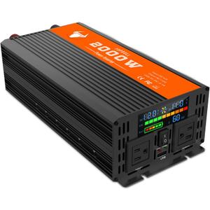 2000 Watt Power Inverter, Car/Outdoor 12V DC to 110V AC Converter, with LED Display, Dual AC Outlets, USB Port, Dual Smart Fans, Cables Included, Suitable for RV, Outdoor, Camping, Boat, Emergency