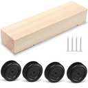 Pinkunn 9 Pcs/ 1 Sets Pinewood Car Kit Wooden Derby Race Cars, Includes 1 Pine Block, 4 Wheels, and 4 Metal Axle Pins for DIY Crafts Car Toys
