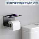 Bathroom Hardware Accessories Set 4-Pieces, Towel Racks for Bathroom Wall Mounted, Stainless Steel 24Inch Black Towel Bar Set, Round Towel Ring, Towel Hook, Toilet Paper Holder with Shelf