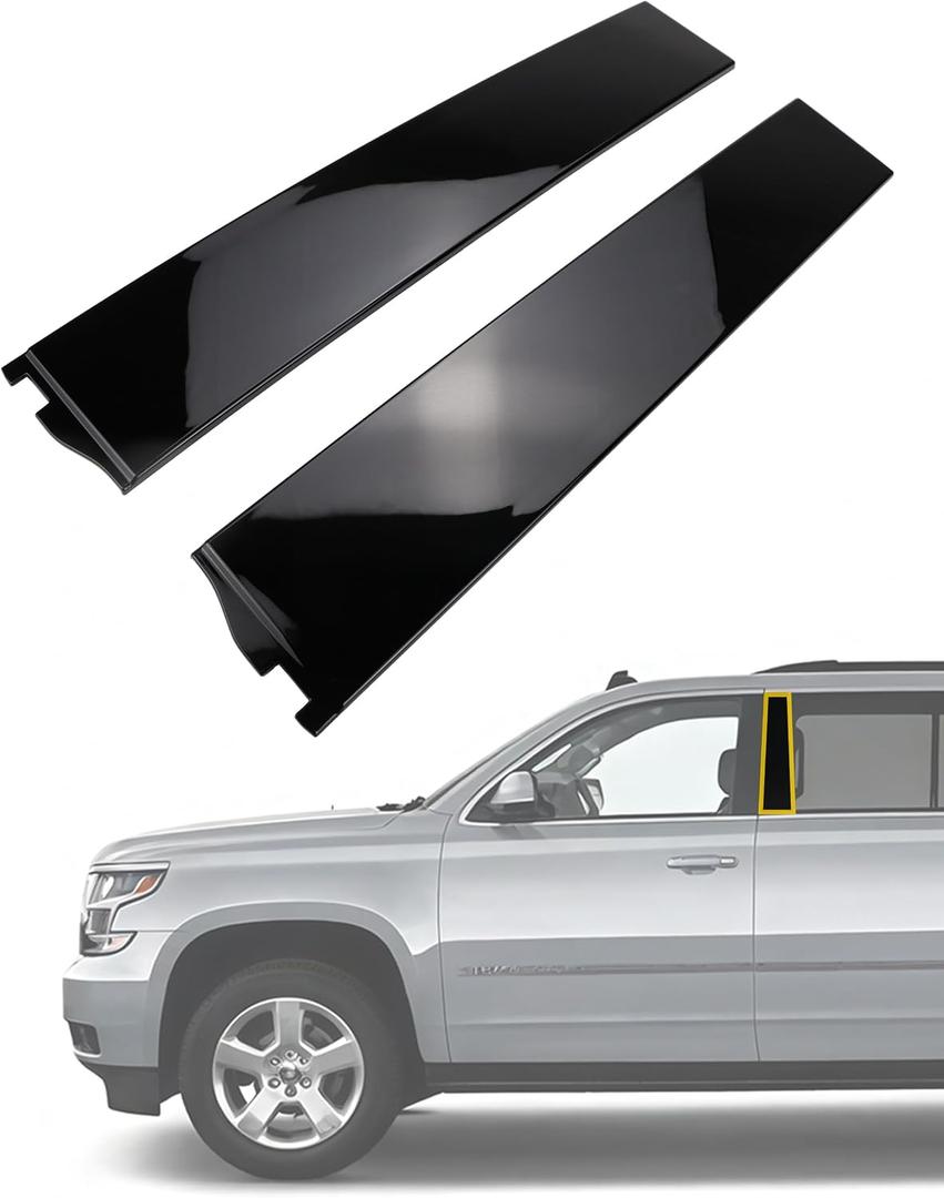 B-Pillar Rear Driver Passenger Side Forward Door Window Trim Door Molding Kit Compatible with Chevy Chevrolet Suburban Tahoe GMC Yukon XL Cadillac Escalade ESV 2015 2016 2017 2018 926-243 926-244