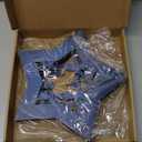 Christmas Nativity Scene Ornament Wooden Nativity Set Christmas Ornament Religious Rustic Christmas Nativity Ornaments Scene Decorations with LED Light for Shelves Tables Decorations (Blue White)