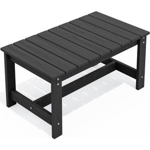 SERWALL Outdoor Coffee Table, HDPE Patio Coffee Table for Outside, Rectangle, Black (1 Piece-black)